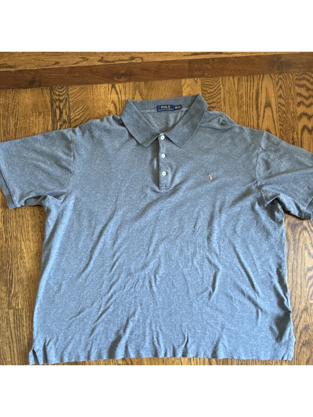 Polo Ralph Lauren Men's Polo Shirt 3XLT Gray Solid Cotton SS Embroidered Logo